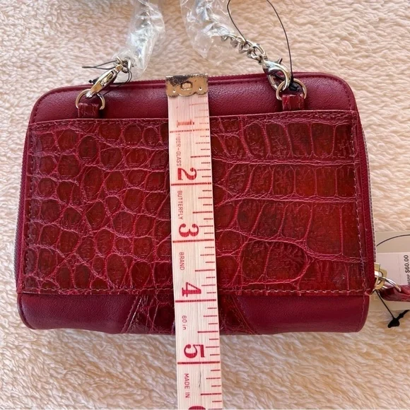 CLEARANCE MINI WALLET Kenneth Cole Reaction Red Small Crossbody CROC BAG NWT 4x6 - Picture 9 of 10